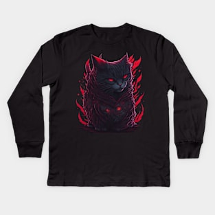 Monster Cat Kids Long Sleeve T-Shirt